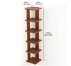 Bluewud Wudville Braine Engineered Wood Wall Mount Corner Shelf, Display Rack, (6 Square Shelves - Walnut)