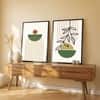 The Castle Decor Boho Abstract Botanical Wall Art Set of 2 Design 7 11x17 Inch
