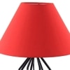 Tayson Red Fabric Shade Table Lamp with Black Iron Base