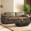 Trissino 3 Seater Luxury Italian Leather Sofa In Antique Moss
