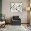 Apollo High Back 1 Seater Fabric Sofa in Pebble Grey Colour