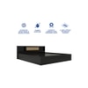 Kaito Queen Bed With Rattan Center Door With Nonwoven Fabric Base