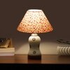 Devansh Conical Multi Cotton Shade Lamp With Wood & Mosaic Glass Base For Decoration/Office/Home/Gifting/Study For Decoration/Office/Home/Gifting/Study -(10X10X14.5) Inches -A