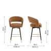 Doe Buck Mixoy Velvet Bar Stool in Emerald Brown Colour with Gold Accents