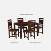 Anitz Solid Wood 4 Seater Dining Set With 4 Chairs in Provincial Teak Finish