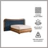 Elowen Softline King Size Bed in velvet With Oak wood Frame & Hydraulic Storage