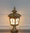 MULLION Antique Gold Outdoor Pedestal Gate Light