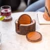 Ireka Homes Vriksha Coaster Set – Acacia Wood
