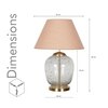 SECRET Water Droplets On Glass and Brass Finish Metal Large Table Lamp With Beige Cotton Shade