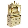 D'Dass Multi Color Mdf and Sheesham Wooden Temple With Cabinet For Pooja