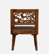 Lifty Sheesham Wood Arm Chair in Provincial Teak Finish With Olive Cushion