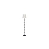 Rain Off White Fabric Floor Lamp with Black Iron Base