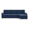 Apollo Sofa (Colour : Lapis Blue, Cushion : Hard, Back Type : High Back, Seating Capacity : Right Aligned 3 Seater + Right Aligned Chaise + Ottoman)