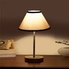 Devansh Multicolor Cotton Table Lamp With  Natural  Wood Base  & Steel Pipe (10X16.25 Inches)-33