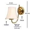 Devansh Gold Wall Mounted Lamp With Off-White Cotton Shade