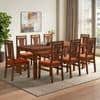 Arlo Teak Wood 8 Seater Size Dining Table Finish - Teak with Tessa Dining Chairs Set