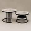 Luxury Modern Marble Finish Nesting Coffee Table Set of 2