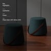 Hoist Collection Pouf With Faux Leather Strap in Green Color Set Of 2