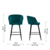 Doe Buck Velvet Counter Height Bar Stool in Teal Colour