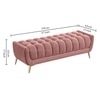 Hoslo Velvet 2 Seater Ottoman Bench in Peach Color