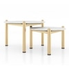 Luma Banswara Marble And Metal Nesting Coffee Table In Glossy Gold Finish