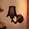 Devansh Gold Antique Wall Mounted Lamp With Black  Cotton Shade