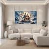 The Castle Decor Lord Shiva Wall Painting Design 4 Wooden Framed 27x48 Inch (Style 2)