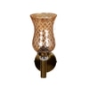 Devansh Metal Electric Wall Light in Gold Colour with Lavender Shade Count of 1 Light
