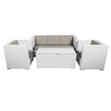 Nice 3+1+1 Seater Wicker Sofa Set in Black and White Dual Tone Colour