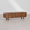 Caspen Solid Wood TV Unt with 5 Door In Provincial Teak Finish