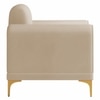 Josbert Velvet 1 Seater  Sofa In Cream Colour