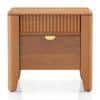 Toledo Solid Wood Bedside Table In Amber Walnut Finish