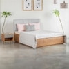 Toshi Solid Wood King Hydraulic Bed in Grey Colour