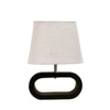 Devansh White Jute Table Lamp With  Wood Black Base -10