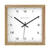Square Wooden Wall Clock with Roman Numerals and Detailed Minute Track