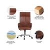Ettorez Amaze Premium Leatherette High Back Chair In Tan Colour