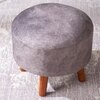 Brick Grey Faux Leather Ottoman