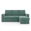 Kowloon Sectional Sofa Cum Bed with Storage in Dusty Turquiose Velvet