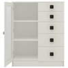 Rivera Crockery Unit-cum-Chest of Drawers with 5 Drawers and Toughened Glass Ivory - Carbon Black