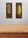 MDF Abstract Metal Wall Decor in Gold Set of 2