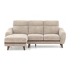 Ronan Left Aligned 3 Seater Sectional Fabric Sofa In Beige Colour