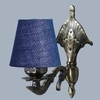 Devansh Metal Electric Wall Light in Antique Gold Colour with Blue Shade Count of 1 Light