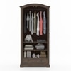 Alexandra Solid Wood Wardrobe in Danish Walnut Finish