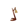 Druid Brown Wooden Table Lamp with White Jute Lampshade