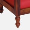 Rangrez Sheesham Wood 1 Seater Sofa in Honey Oak Finish with Red Cushion