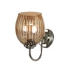 Devansh Steel Electric Wall Light in Steel Colour with Lavender Shade Count of 1 Light