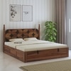 Rustic Sheesham Wood King Size Bed With Hydraulic Storage In Provincial Teak Finish
