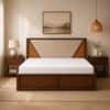 Shilp Solid Wood Compact Queen Bed Hydraulic Storage Provincial Teak Finish Mattress 60 x 72 Inches