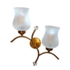 Devansh Metal Electric Wall Light in Gold Colour with White Shade Count of 2 Lights