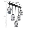 Devansh Solid Wood Electric Wall Light in Brown Colour with Multi Shade Count of 1 Light
